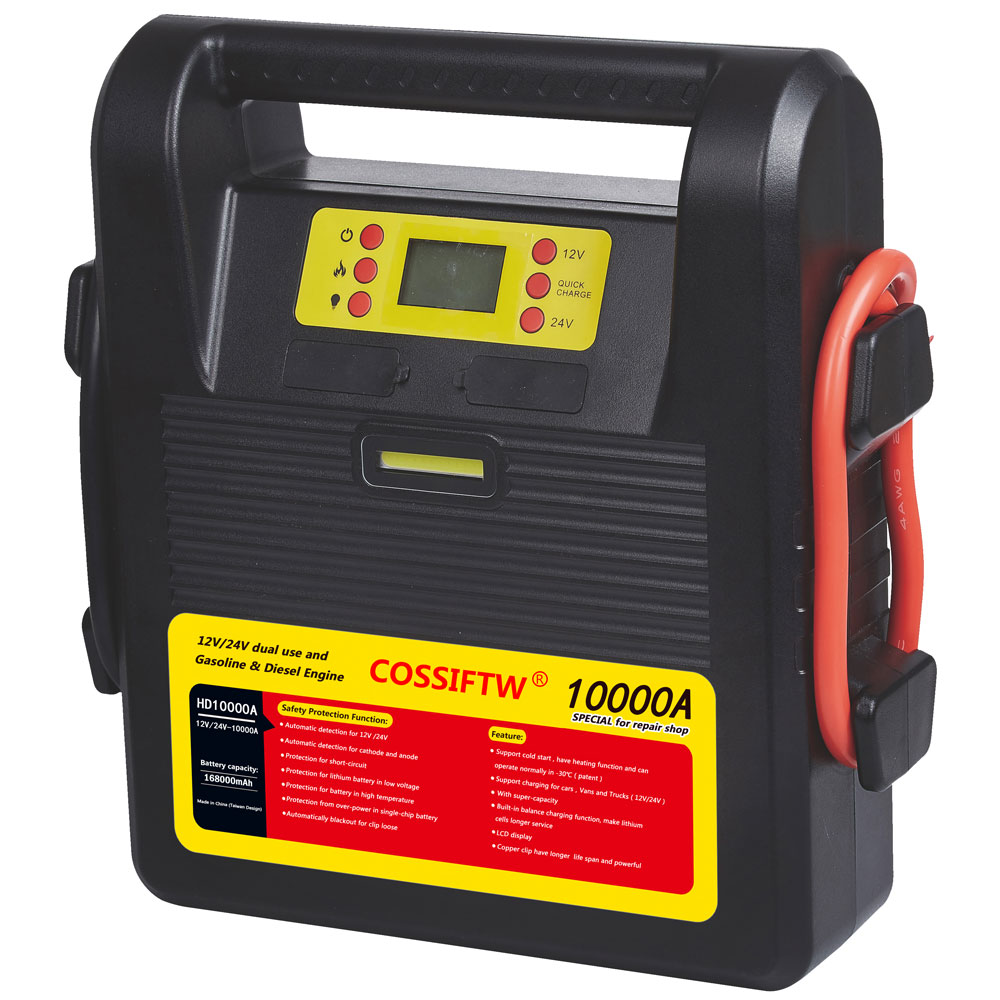 COSSIFTW 12/24V 168000mAH 戶外移動(dòng)汽車(chē)卡車(chē)發(fā)動(dòng)機(jī)移動(dòng)打火電源10000A峰值電池包用于12V 24V燃?xì)獠裼涂ㄜ?chē)及汽油汽車(chē)