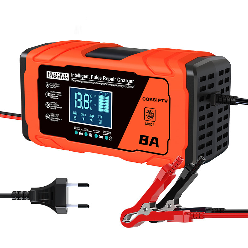 12V 24V 8A汽車(chē)卡車(chē)摩托車(chē)電池充電器，適用于12V 24V 2Ah-120Ah鉛酸電池